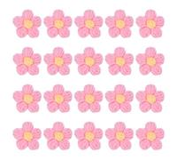M METERXITY 20-Pack Flower Sew on Patches,1.6 Inch Handmade Beautiful Crochet Flowers Crochet Floral Petals DIY Appliques Embellishments for DIY Clothes/Hats/Hair/Bags [Bright Pink+Yellow]