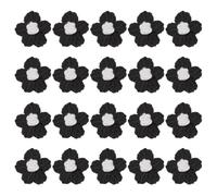 M METERXITY 20-Pack Flower Sew on Patches,1.6 Inch Handmade Beautiful Crochet Flowers Crochet Floral Petals DIY Appliques Embellishments for DIY Clothes/Hats/Hair/Bags [Black and White]
