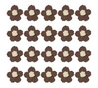 M METERXITY 20-Pack Flower Sew on Patches,1.6 Inch Handmade Beautiful Crochet Flowers Crochet Floral Petals DIY Appliques Embellishments for DIY Clothes/Hats/Hair/Bags [Brown and Apricot]