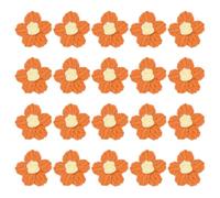 M METERXITY 20-Pack Flower Sew on Patches,1.6 Inch Handmade Beautiful Crochet Flowers Crochet Floral Petals DIY Appliques Embellishments for DIY Clothes/Hats/Hair/Bags [Orange and Yellow]