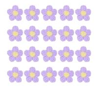 M METERXITY 20-Pack Flower Sew on Patches,1.6 Inch Handmade Beautiful Crochet Flowers Crochet Floral Petals DIY Appliques Embellishments for DIY Clothes/Hats/Hair/Bags [Purple and Yellow]