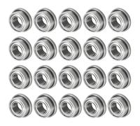 M METERXITY 20-Pack FR144ZZ Flanged Ball Bearing, 1/8" x 1/4" x 1/9" Double Metal Shielded Z1 Chrome (GCr15) Steel Flange Rip Bearings for Wheelbarrow/Printer/Fax Machines/Power Tools