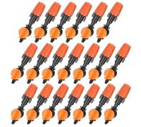 M METERXITY 20-Pack Garden Irrigation Spray Emitters, 180 Degree 1/4 Inch Barbed Drip Sprinklers for Lawn/Flower Bed/Garden Watering System, Adjustable Dripper Fittings [Orange]