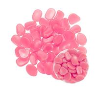 M METERXITY 20-Pack Glow in the Dark Rocks, 1.77" Resin Outdoor Garden Decorations Luminous Pebbles Stones for Garden Plants/Aquarium/Backyard Path, Aquarium Gravel [Pink]