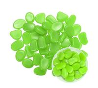 M METERXITY 20-Pack Glow in the Dark Rocks, 1.77" Resin Outdoor Garden Decorations Luminous Pebbles Stones for Garden Plants/Aquarium/Backyard Path, Aquarium Gravel [Green]