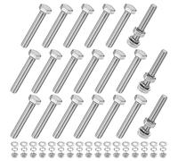 M METERXITY 20-Pack Hex Head Screw Bolt with Nuts Flat & Lock Washers M10x65mm Stainless Steel Bolts and Nuts Kit Fully Threaded Metric Bolt Assortment for Equipment/Machinery