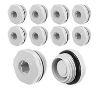 M METERXITY 20-Pack Inner Hex Head Pipe Plug End Cap, 1/2 NPT Nylon Garden Hose Stopper Connector Plug with Sealing Ring for Terminating Pipe Ends [White]