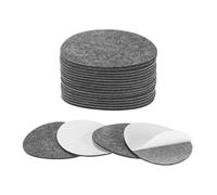 M METERXITY 20-Pack Lamp Base Felt, 3.5 Inch Dia. 2mm Thick Self Adhesive Round Fabric Felt Pads for Lamp/Furniture/DIY, Non-Slip Fiber Backed Patch Circles with Adhesive Backing [Grey]