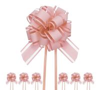 M METERXITY 20-Pack Large Pull Bow, 6 Inch 15cm Plastic Ribbon Pull Bows Ribbon Bows for Gift Wrapping/Wedding/Baskets Decorations, Satin Pull Bows [Gouache Gift Bow]