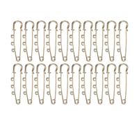 M METERXITY 20-Pack Large Safety Pins 1.97 Inch/ 50mm Plated Metal Brooch Pins with 3 Loops for DIY Garment/Blankets/Skirts, Heavy Hat Pins Craft Decorative [Gold Tone]