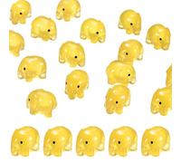 M METERXITY 20-Pack Luminous Mini Resin Elephant, Glow in the Dark Tiny Elephant for Fairy Garden/Micro Landscaping/Dollhouse, Cute Miniature Animal Figurine to Hide [Yellow]
