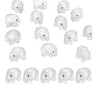 M METERXITY 20-Pack Luminous Mini Resin Elephant, Glow in the Dark Tiny Elephant for Fairy Garden/Micro Landscaping/Dollhouse, Cute Miniature Animal Figurine to Hide [White]