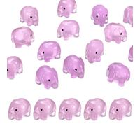 M METERXITY 20-Pack Luminous Mini Resin Elephant, Glow in the Dark Tiny Elephant for Fairy Garden/Micro Landscaping/Dollhouse, Cute Miniature Animal Figurine to Hide [Purple]