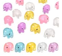 M METERXITY 20-Pack Luminous Mini Resin Elephant, Glow in the Dark Tiny Elephant for Fairy Garden/Micro Landscaping/Dollhouse, Cute Miniature Animal Figurine to Hide [Multicolor]