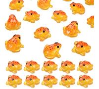 M METERXITY 20-Pack Luminous Mini Resin Frogs, Glow in the Dark Tiny Frog for Fairy Garden/Micro Landscaping/Dollhouse, Cute Miniature Animal Figurine to Hide [Orange]