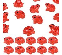 M METERXITY 20-Pack Luminous Mini Resin Frogs, Glow in the Dark Tiny Frog for Fairy Garden/Micro Landscaping/Dollhouse, Cute Miniature Animal Figurine to Hide [Burgundy]