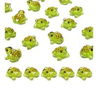 M METERXITY 20-Pack Luminous Mini Resin Frogs, Glow in the Dark Tiny Frog for Terrarium/Micro Landscaping/Dollhouse, Decorative Miniature Animal Figurine to Place [Green]
