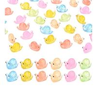 M METERXITY 20-Pack Luminous Mini Resin Snail, Glow in the Dark Tiny Snail for Fairy Garden/Micro Landscaping/Dollhouse, Cute Miniature Animal Figurine to Hide [Multicolor]