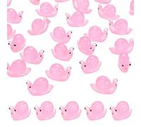 M METERXITY 20-Pack Luminous Mini Resin Snail, Glow in the Dark Tiny Snail for Fairy Garden/Micro Landscaping/Terrarium, Decorative Miniature Animal Figurine to Place [Rose Red]