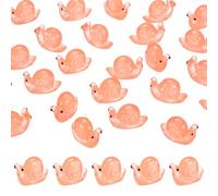 M METERXITY 20-Pack Luminous Mini Resin Snail, Glow in the Dark Tiny Snail for Fairy Garden/Micro Landscaping/Dollhouse, Cute Miniature Animal Figurine to Hide [Orange Red]