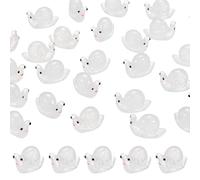 M METERXITY 20-Pack Luminous Mini Resin Snail, Glow in the Dark Tiny Snail for Fairy Garden/Micro Landscaping/Dollhouse, Cute Miniature Animal Figurine to Hide [White]