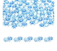 M METERXITY 20-Pack Luminous Mini Resin Turtles, 0.91" Glow in the Dark Tiny Sea Turtle for Fairy Garden/Micro Landscaping/Dollhouse, Cute Miniature Ocean Animal Figurine to Hide [Blue]