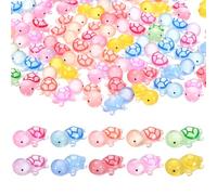 M METERXITY 20-Pack Luminous Mini Resin Turtles, 0.91" Glow in the Dark Tiny Sea Turtle for Fairy Garden/Micro Landscaping/Dollhouse, Cute Miniature Ocean Animal Figurine to Hide [Multicolor]