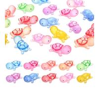 M METERXITY 20-Pack Luminous Mini Resin Turtles, 1.34" Glow in the Dark Tiny Sea Turtle for Fairy Garden/Micro Landscaping/Dollhouse, Cute Miniature Ocean Animal Figurine to Hide [Multicolor]