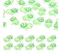 M METERXITY 20-Pack Luminous Mini Resin Turtles, 1.34" Glow in the Dark Tiny Sea Turtle for Fairy Garden/Micro Landscaping/Dollhouse, Cute Miniature Ocean Animal Figurine to Hide [Green]