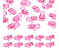 M METERXITY 20-Pack Luminous Mini Resin Turtles, 1.34" Glow in the Dark Tiny Sea Turtle for Terrarium/Micro Landscaping, Decorative Miniature Ocean Animal Figurine to Place [Rose Red]