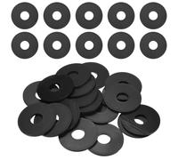 M METERXITY 20-Pack M16 Nylon Flat Washers 16mm ID 50mm OD 3mm Thick Round Plastic Plain Washer Fastener Sealing Spacer Gasket Ring for Household/Commercial [Black]