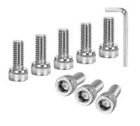 M METERXITY 20-Pack M6 x 14mm Socket Head Cap Screws, 304 Stainless Steel Hex Machine Bolts, Allen Socket Drive Screw with Hex Wrench for Repair/DIY, Fully Threaded Fasteners Kit [Silver]