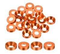 M METERXITY 20-Pack M8 Countersunk Finish Washers, Hole Dia 0.31"/8mm Alloy Aluminum Finish Cup Washer Screw Head Gasket for Industrial/Screw RC/Car/Motorcycle/Mechanical Parts [Orange]