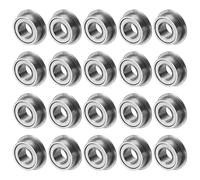 M METERXITY 20-Pack MF63ZZ Flanged Ball Bearing, 3mm x 6mm x 2.5mm Double Metal Seal Chrome (GCr15) Steel Deep Groove Ball Bearings for Wheelbarrow/Printer/Fax Machines/Power Tools