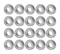 M METERXITY 20-Pack MF74ZZ Flanged Ball Bearing, 4mm x 7mm x 2.5mm Double Metal Seal Chrome (GCr15) Steel Deep Groove Ball Bearings for Wheelbarrow/Printer/Fax Machines/Power Tools