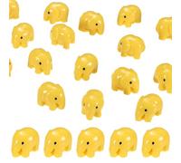 M METERXITY 20-Pack Mini Resin Elephant, Small Tiny Elephant Figurines for Fairy Garden Decor/Micro Landscaping Home/Aquarium/Craft Supplies, Cute Resin Animal Statues [Yellow]