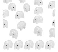 M METERXITY 20-Pack Mini Resin Elephant, Small Tiny Elephant Figurines for Fairy Garden Decor/Micro Landscaping Home/Aquarium/Craft Supplies, Cute Resin Animal Statues [White]