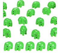 M METERXITY 20-Pack Mini Resin Elephant, Small Tiny Elephant Figurines for Fairy Garden Decor/Micro Landscaping Home/Aquarium/Craft Supplies, Cute Resin Animal Statues [Green]