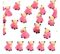 M METERXITY 20-Pack Mini Resin Highland Cow, Small Tiny Highland Cow Figurines for Fairy Garden Decor/Micro Landscaping Home//Craft Supplies, Cute Resin Animal Statues [Rose Red, Sitting]