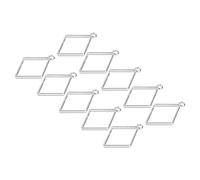 M METERXITY 20 Pack Open Bezels for Resin - Hollow Frames Alloy Rhombus Shaped, Apply to DIY Crafts Pendants Pressed Flowers (Silver Tone)