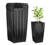 M METERXITY 20-Pack Plant Nursery Pots, 6.3x6.3x12.6 Inch Plastic Deep Growing Nursery Pots Succulent Planter Flower Tree pots with Drainage Holes for Indoor Outdoor Gardening [Black]