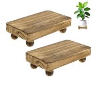 M METERXITY 20-Pack Plant Risers for Inside Pots, 15 x 9 cm/5.91 x 3.54 Inch Wooden Tray for Kitchen/Bathroom/Farmhouse/Decor/Soap/Dish/Perfume, Pots Stand [Light-Fired Color]