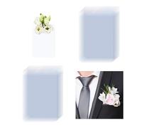 M METERXITY 20-Pack Pocket Boutonnieres Holders, No-Lapel Pin Plastic Flower Sleeve for Wedding/Bridegroom/Party/Prom, Fits in Jacket/Suits Pockets, Square Corsage Card Sleeves, [Clear]
