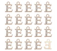 M METERXITY 20-Pack Rhinestone Letter, 2mm Slide Alphabet Letters E for DIY Name ID Bracelets/Necklace/Wristbands Pendants/Jewelry Making [Gold]