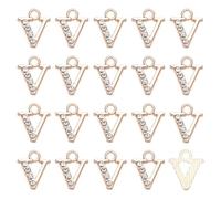 M METERXITY 20-Pack Rhinestone Letter, 2mm Slide Alphabet Letters V for DIY Name ID Bracelets/Necklace/Wristbands Pendants/Jewelry Making [Gold]