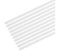 M METERXITY 20-Pack Round Plastic Bars Rods, 1.5mm x 500mm ABS Smooth Plastic Tube Rod for DIY Craft Sticks/Sand Table Model/Scene Making, Easy to Cut and Paint[White]
