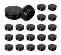 M METERXITY 20 Pack Round Plastic Plug, OD 40mm Furniture Tube Inserts Pipe Hole End Caps for Tubing Post/Glide Insert for Pipe Post/Table Chair Leg/Metal Tubing/Fence [Black]