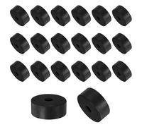 M METERXITY 20-Pack Rubber Spacer 0.47" ID 1.97" OD 0.59" Thick Neoprene Anti Vibration Pads Round Isolation Washers Bushings for Cars/Boats/Home/Machinery, Shock Noise Reduction Pads [Black]