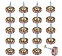 M METERXITY 20-Pack Screw Covers Caps, 0.75" Dia Stainless Steel Brushed Mirror Decorative Screws Cap Nails Fasteners for Sign Advertising Hardware/Bathroom Upholstery Head Covers [Rose Gold]