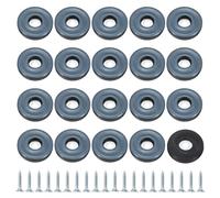 M METERXITY 20-Pack Screw on Furniture Glides Sliders, 1.2" (30mm) Diameter PTFE Chair Leg Movers Sliders for Chairs/Table on Carpet/Hardwood Floors, Reusable Floor Protector [Grey]